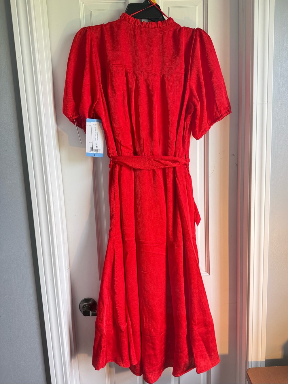 Draper James Red Wrap Midi Dress - Picture 2 of 5
